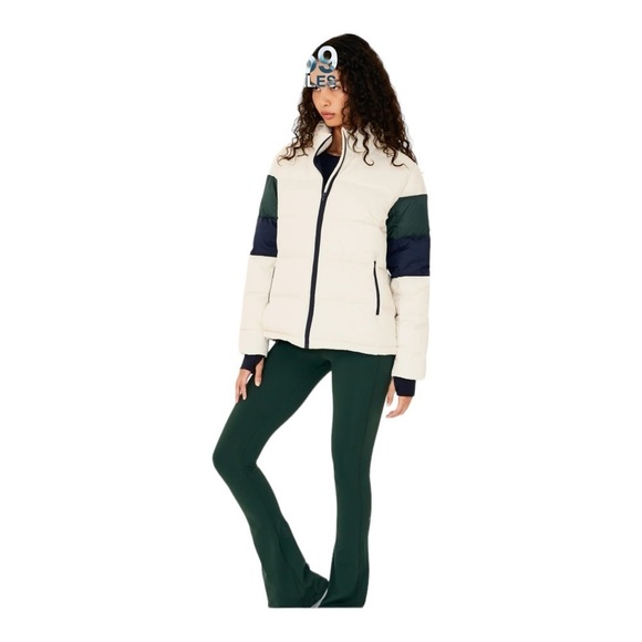 Splits59 Arden White Green Blue Colorblock Down Puffer Jacket Coat Medium NWT - Picture 13 of 15